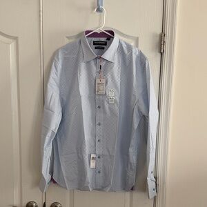 Nick Graham Blue Patterned Men's Dress Shirt